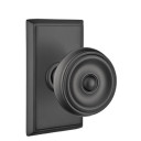 Emtek 8121-W-US19 Waverly Door Knob Passage Set With Rectangular Rosette Flat Black