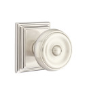 Emtek 8161-W-US15 Waverly Door Knob Passage Set With Wilshire Rosette Satin Nickel