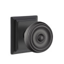 Emtek 8161-W-US19 Waverly Door Knob Passage Set With Wilshire Rosette Flat Black