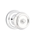 Emtek 8200-W-US26 Waverly Door Knob Privacy Set With Regular Rosette Polished Chrome