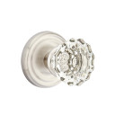 Emtek 8050-AS-US15 Astoria Clear Crystal Door Knob Dummy Set With Regular Rosette Satin Nickel