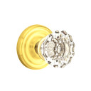 Emtek 8050-AS-US3 Astoria Clear Crystal Door Knob Dummy Set With Regular Rosette Polished Brass