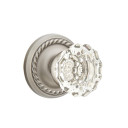 Emtek 8051-AS-US15A Astoria Clear Crystal Door Knob Dummy Set With Rope Rosette Pewter