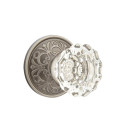 Emtek 8056-AS-US15A Astoria Clear Crystal Door Knob Dummy Set With Lancaster Rosette Pewter