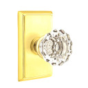 Emtek 8521-AS-US3 Astoria Clear Crystal Door Knob Dummy Set With Rectangular Rosette Polished Brass