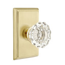 Emtek 8521-AS-US4 Astoria Clear Crystal Door Knob Dummy Set With Rectangular Rosette Satin Brass