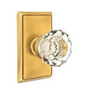 Emtek 8521-AS-US7 Astoria Clear Crystal Door Knob Dummy Set With Rectangular Rosette French Antique