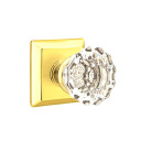 Emtek 8531-AS-US3 Astoria Clear Crystal Door Knob Dummy Set With Quincy Rosette Polished Brass