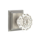 Emtek 8561-AS-US15A Astoria Clear Crystal Door Knob Dummy Set With Wilshire Rosette Pewter