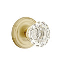 Emtek 8100-AS-US4 Astoria Clear Crystal Door Knob Passage Set With Regular Rosette Satin Brass