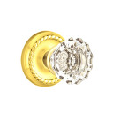 Emtek 8101-AS-US3 Astoria Clear Crystal Door Knob Passage Set With Rope Rosette Polished Brass
