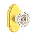 Emtek 8108-AS-US3 Astoria Clear Crystal Door Knob Passage Set With #8 Rosette Polished Brass