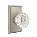 Emtek 8121-AS-US15A Astoria Clear Crystal Door Knob Passage Set With Rectangular Rosette Pewter