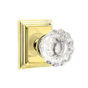 Emtek 8161-AS-US3 Astoria Clear Crystal Door Knob Passage Set With Wilshire Rosette Polished Brass