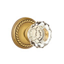 Emtek 8201-AS-US7 Astoria Clear Crystal Door Knob Privacy Set With Rope Rosette French Antique