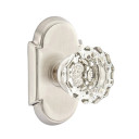 Emtek 8208-AS-US15 Astoria Clear Crystal Door Knob Privacy Set With #8 Rosette Satin Nickel
