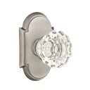 Emtek 8208-AS-US15A Astoria Clear Crystal Door Knob Privacy Set With #8 Rosette Pewter