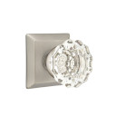 Emtek 8231-AS-US15A Astoria Clear Crystal Door Knob Privacy Set With Quincy Rosette Pewter