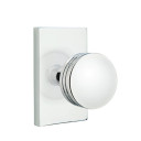 Emtek 5052-BN-US26 Bern Door Knob Dummy Set With Modern Rectangular Rosette Polished Chrome