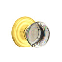 Emtek 8050-PC-US3 Providence Crystal Door Knob Dummy Set With Regular Rosette Polished Brass