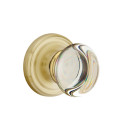 Emtek 8050-PC-US4 Providence Crystal Door Knob Dummy Set With Regular Rosette Satin Brass
