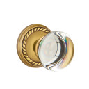 Emtek 8051-PC-US7 Providence Crystal Door Knob Dummy Set With Rope Rosette French Antique