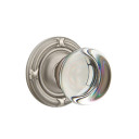 Emtek 8057-PC-US15A Providence Crystal Door Knob Dummy Set With Ribbon & Reed Rosette Pewter