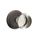 Emtek 8101-PC-US10B Providence Crystal Door Knob Passage Set With Rope Rosette Oil Rubbed Bronze