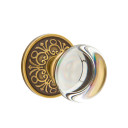 Emtek 8106-PC-US7 Providence Crystal Door Knob Passage Set With Lancaster Rosette French Antique