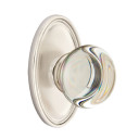 Emtek 8120-PC-US15 Providence Crystal Door Knob Passage Set With Oval Rosette Satin Nickel