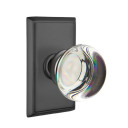 Emtek 8121-PC-US19 Providence Crystal Door Knob Passage Set With Rectangular Rosette Flat Black