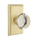 Emtek 8121-PC-US4 Providence Crystal Door Knob Passage Set With Rectangular Rosette Satin Brass
