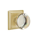 Emtek 8131-PC-US4 Providence Crystal Door Knob Passage Set With Quincy Rosette Satin Brass