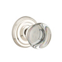 Emtek 8200-PC-US14 Providence Crystal Door Knob Privacy Set With Regular Rosette Polished Nickel