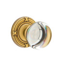 Emtek 8207-PC-US7 Providence Crystal Door Knob Privacy Set With Ribbon & Reed Rosette French Antique