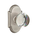 Emtek 8208-PC-US15A Providence Crystal Door Knob Privacy Set With #8 Rosette Pewter