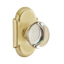 Emtek 8208-PC-US4 Providence Crystal Door Knob Privacy Set With #8 Rosette Satin Brass