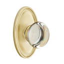 Emtek 8220-PC-US4 Providence Crystal Door Knob Privacy Set With Oval Rosette Satin Brass