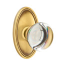 Emtek 8220-PC-US7 Providence Crystal Door Knob Privacy Set With Oval Rosette French Antique