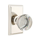 Emtek 8221-PC-US14 Providence Crystal Door Knob Privacy Set With Rectangular Rosette Polished Nickel