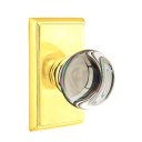 Emtek 8221-PC-US3 Providence Crystal Door Knob Privacy Set With Rectangular Rosette Polished Brass