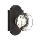 Emtek 7058-GT-MB Georgetown Crystal Door Knob Dummy Set With Sandcast Bronze #1 Rosette Medium Bronze