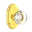 Emtek 8058-GT-US3 Georgetown Crystal Door Knob Dummy Set With #8 Rosette Polished Brass
