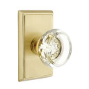 Emtek 8521-GT-US4 Georgetown Crystal Door Knob Dummy Set With Rectangular Rosette Satin Brass