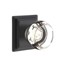 Emtek 8561-GT-US19 Georgetown Crystal Door Knob Dummy Set With Wilshire Rosette Flat Black