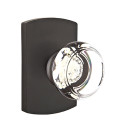 Emtek 7100-GT-FB Georgetown Crystal Door Knob Passage Set With Sandcast Bronze #4 Rosette Flat Black