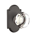 Emtek 7108-GT-FB Georgetown Crystal Door Knob Passage Set With Sandcast Bronze #1 Rosette Flat Black