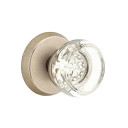 Emtek 7206-GT-TWB Georgetown Crystal Door Knob Privacy Set With Sandcast Bronze #2 Rosette Tumbled White Bronze