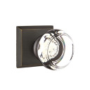 Emtek 7211-GT-MB Georgetown Crystal Door Knob Privacy Set With Sandcast Bronze #6 Rosette Medium Bronze