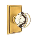 Emtek 8121-GT-US7 Georgetown Crystal Door Knob Passage Set With Rectangular Rosette French Antique